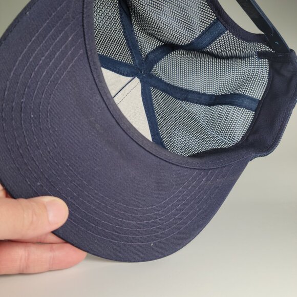 Vintage Blue Blank Snapback Trucker hat Made in USA - Picture 5 of 10